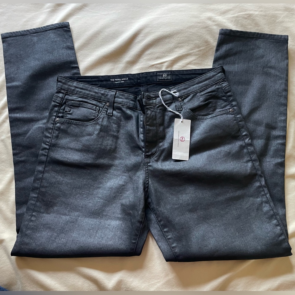 AG Jeans - Coated Charcoal Cigarette Ankle